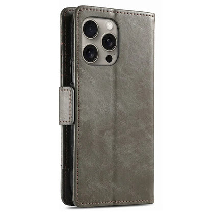 CASENEO 002 Series For iPhone 16 Pro Max Case Stand Wallet Splicing PU Leather Cover