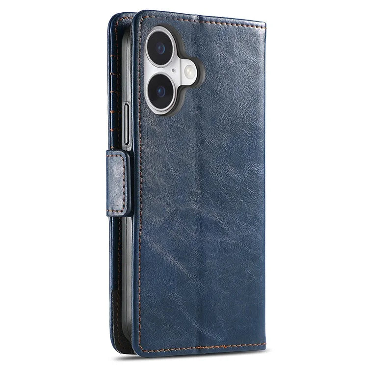 CASENEO 002 Series For iPhone 16 Case Stand Wallet Splicing PU Leather Cover