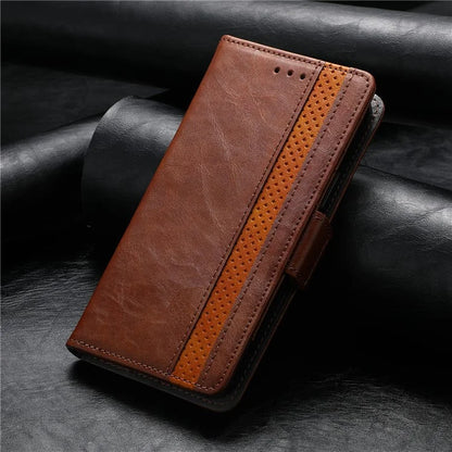CASENEO 002 Series For iPhone 16 Case Stand Wallet Splicing PU Leather Cover