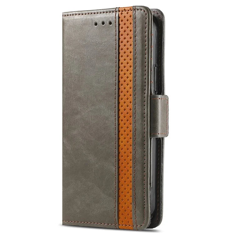 CASENEO 002 Series For iPhone 16 Case Stand Wallet Splicing PU Leather Cover