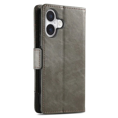 CASENEO 002 Series For iPhone 16 Case Stand Wallet Splicing PU Leather Cover