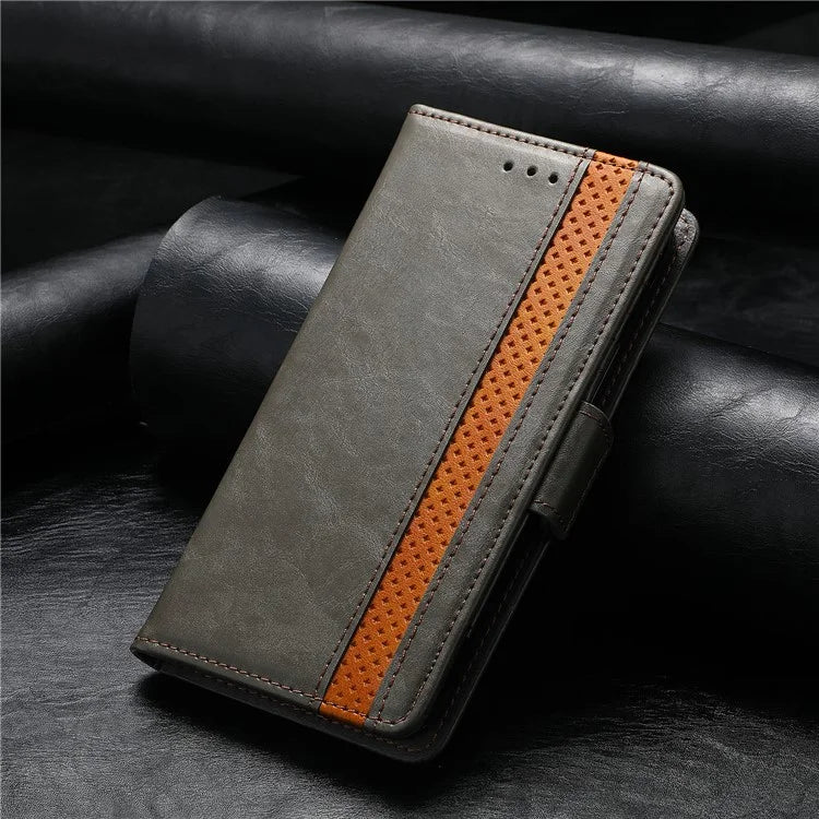 CASENEO 002 Series For iPhone 16 Case Stand Wallet Splicing PU Leather Cover