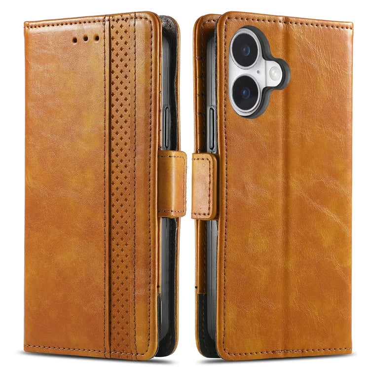 CASENEO 002 Series For iPhone 16 Case Stand Wallet Splicing PU Leather Cover