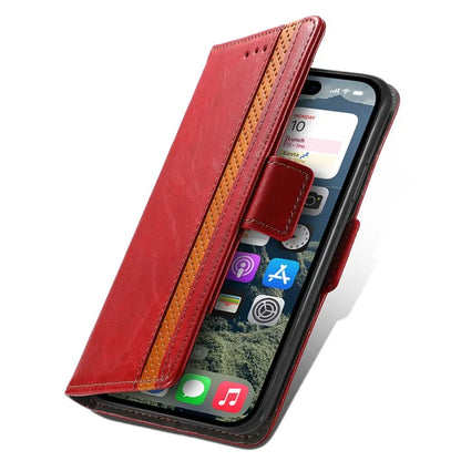 CASENEO 002 Series For iPhone 16 Case Stand Wallet Splicing PU Leather Cover