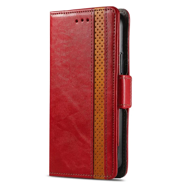 CASENEO 002 Series For iPhone 16 Case Stand Wallet Splicing PU Leather Cover