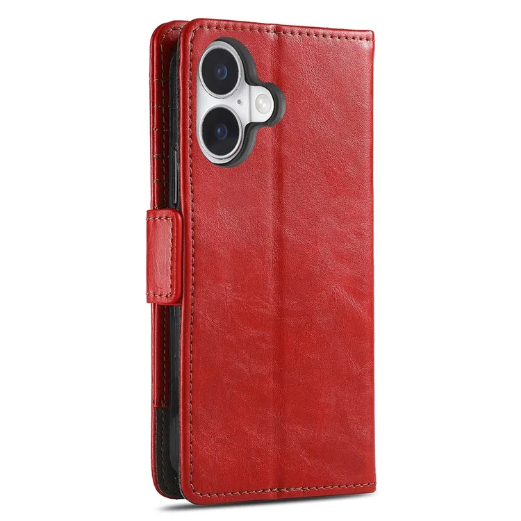 CASENEO 002 Series For iPhone 16 Case Stand Wallet Splicing PU Leather Cover