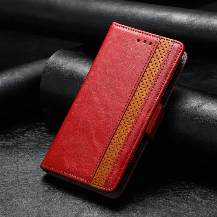 CASENEO 002 Series For iPhone 16 Case Stand Wallet Splicing PU Leather Cover