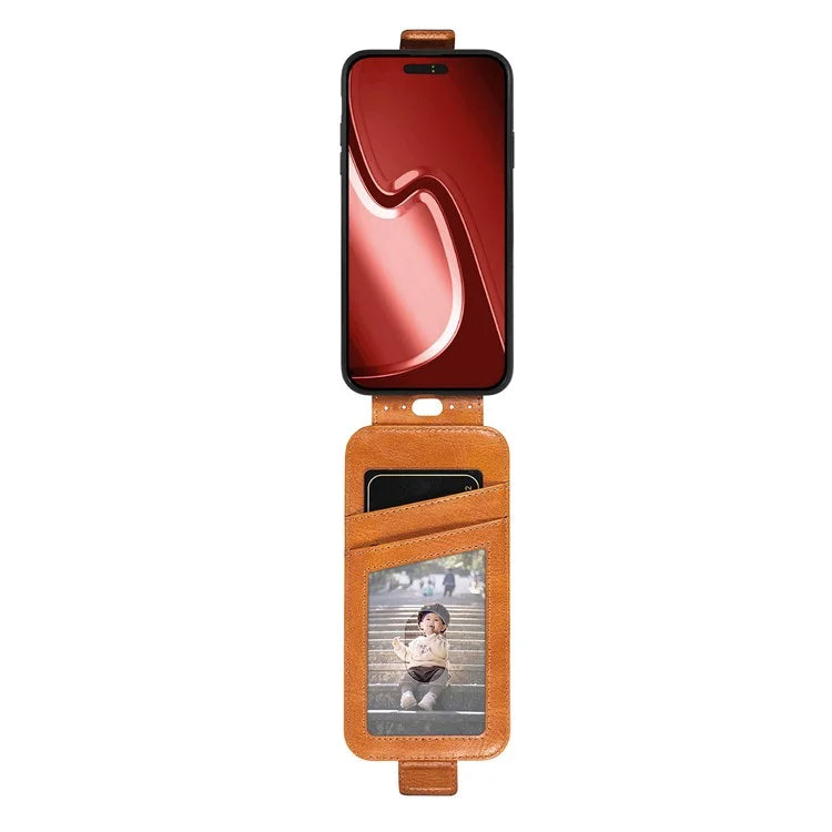For iPhone 16 Pro Case Zipper Wallet Phone Leather Cover Vertical Flip Closing