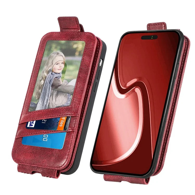 For iPhone 16 Pro Case Zipper Wallet Phone Leather Cover Vertical Flip Closing
