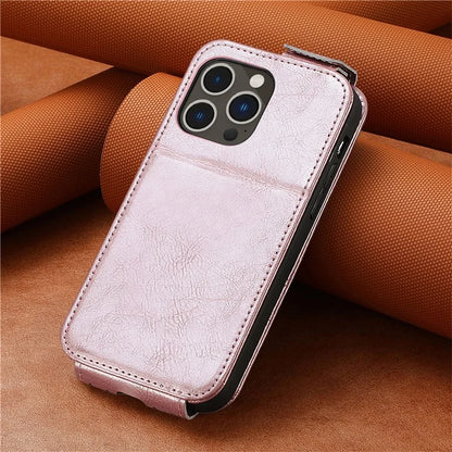 For iPhone 16 Pro Case Zipper Wallet Phone Leather Cover Vertical Flip Closing