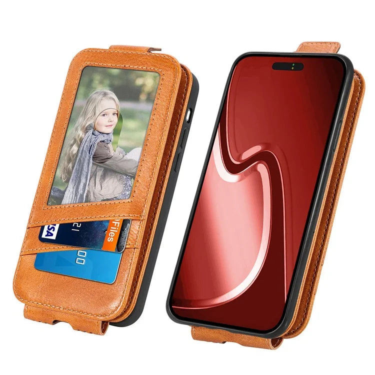 For iPhone 16 Pro Max Case Zipper Wallet Phone Leather Cover Vertical Flip Closing