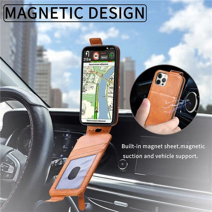 For iPhone 16 Pro Max Case Zipper Wallet Phone Leather Cover Vertical Flip Closing