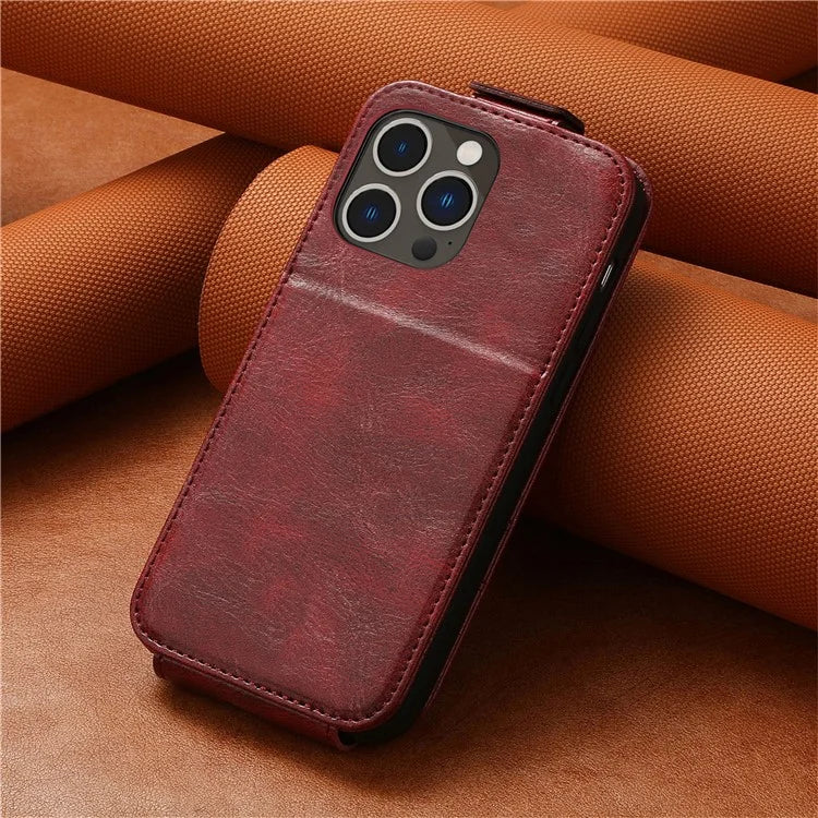 For iPhone 16 Pro Max Case Zipper Wallet Phone Leather Cover Vertical Flip Closing