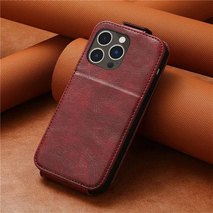 For iPhone 16 Pro Max Case Zipper Wallet Phone Leather Cover Vertical Flip Closing