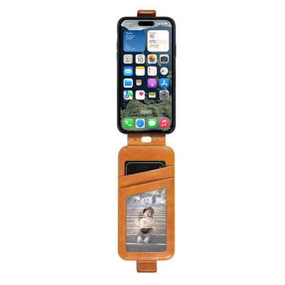 For iPhone 16 Case Zipper Wallet Phone Leather Cover Vertical Flip Closing