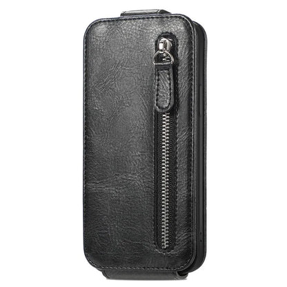 For iPhone 16 Case Zipper Wallet Phone Leather Cover Vertical Flip Closing