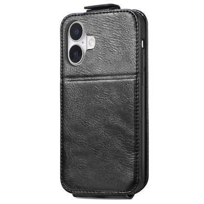 For iPhone 16 Case Zipper Wallet Phone Leather Cover Vertical Flip Closing