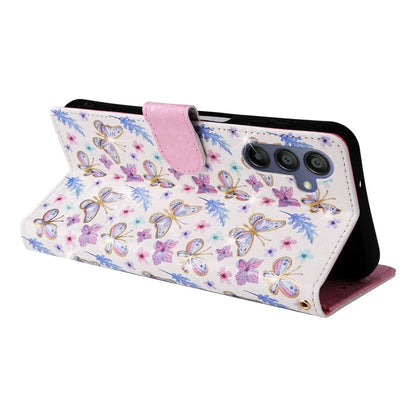 For Samsung Galaxy A16 5G Case RFID Blocking Flower Leather Phone Cover