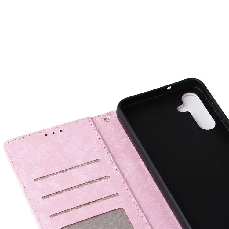 For Samsung Galaxy A16 5G Case RFID Blocking Flower Leather Phone Cover