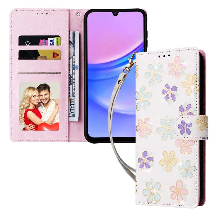 For Samsung Galaxy A16 5G Case RFID Blocking Flower Leather Phone Cover