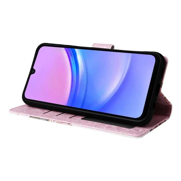 For Samsung Galaxy A16 5G Case RFID Blocking Flower Leather Phone Cover