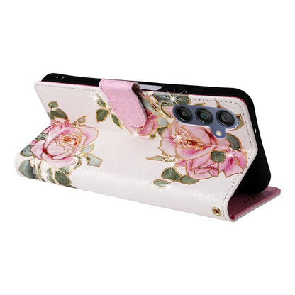 For Samsung Galaxy A16 5G Case RFID Blocking Flower Leather Phone Cover