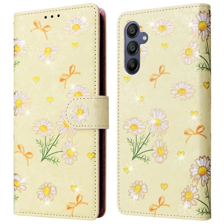 For Samsung Galaxy A16 5G Case RFID Blocking Flower Leather Phone Cover