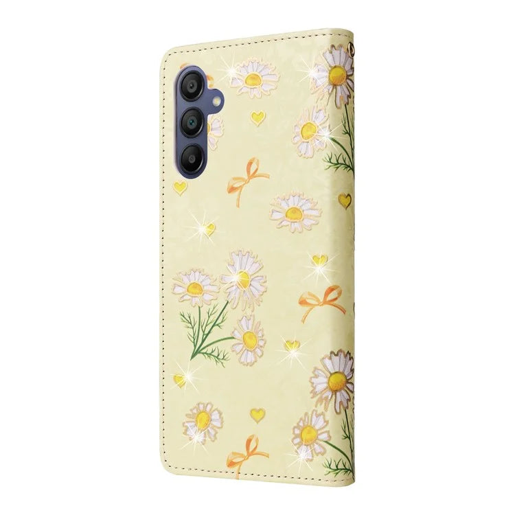 For Samsung Galaxy A16 5G Case RFID Blocking Flower Leather Phone Cover