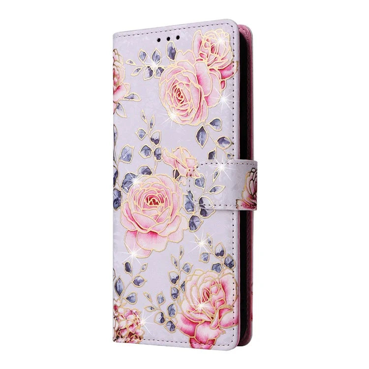 For Samsung Galaxy A16 5G Case RFID Blocking Flower Leather Phone Cover