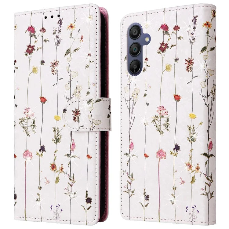 For Samsung Galaxy A16 5G Case RFID Blocking Flower Leather Phone Cover