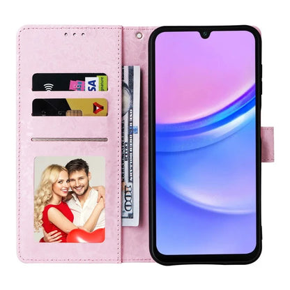 For Samsung Galaxy A16 5G Case RFID Blocking Flower Leather Phone Cover
