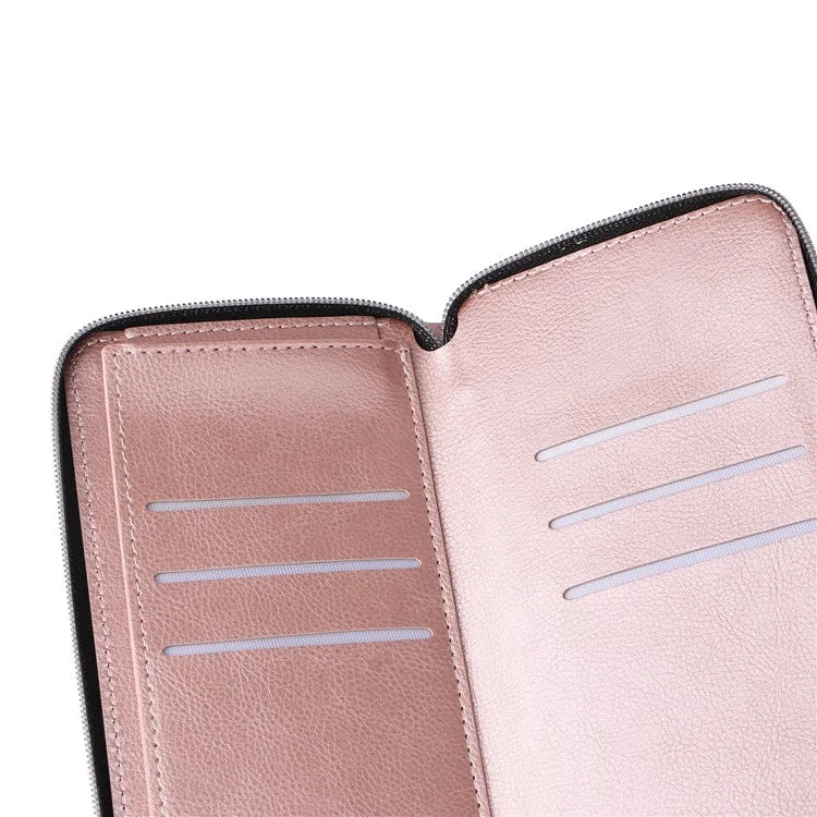 For Samsung Galaxy A16 5G Case Zipper Pocket PU Leather Phone Cover with Hand Strap