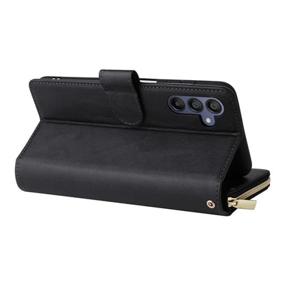 For Samsung Galaxy A16 5G Case Zipper Pocket PU Leather Phone Cover with Hand Strap