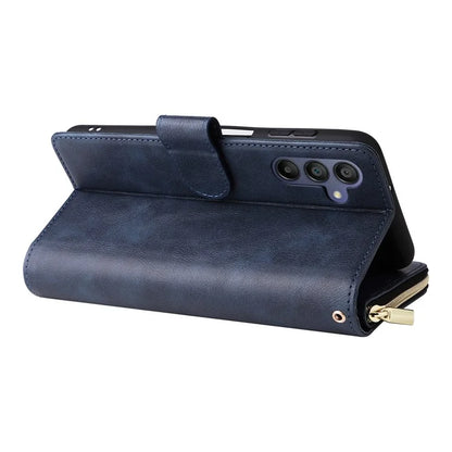 For Samsung Galaxy A16 5G Case Zipper Pocket PU Leather Phone Cover with Hand Strap