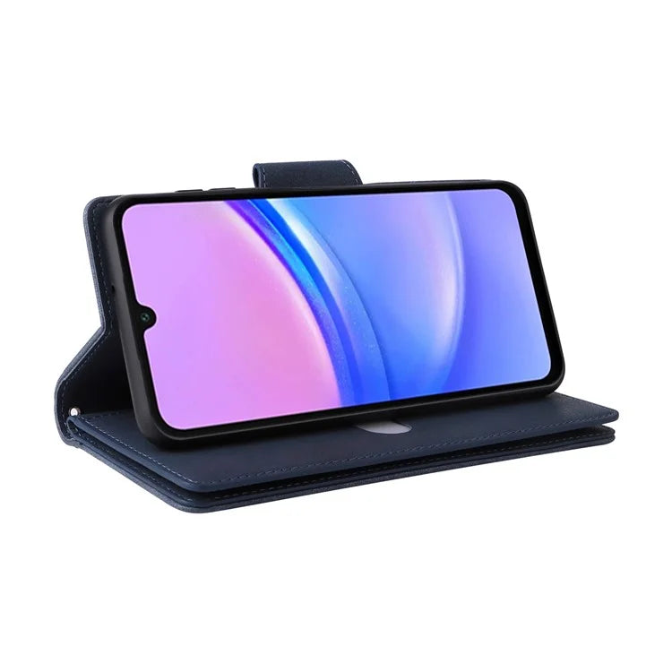 For Samsung Galaxy A16 5G Case Zipper Wallet Leather Stand Phone Cover Rivet Decor