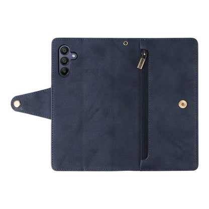 For Samsung Galaxy A16 5G Case Zipper Wallet Leather Stand Phone Cover Rivet Decor