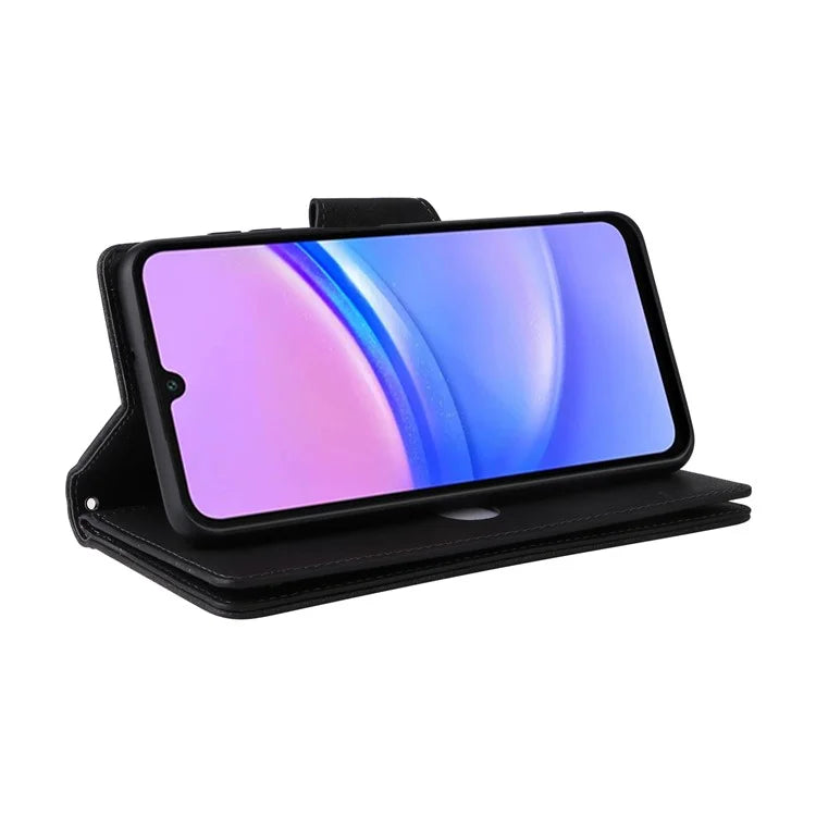 For Samsung Galaxy A16 5G Case Zipper Wallet Leather Stand Phone Cover Rivet Decor