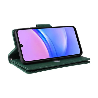 For Samsung Galaxy A16 5G Case Zipper Wallet Leather Stand Phone Cover Rivet Decor