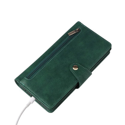 For Samsung Galaxy A16 5G Case Zipper Wallet Leather Stand Phone Cover Rivet Decor