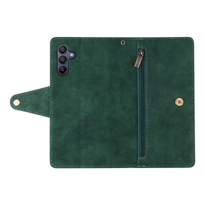For Samsung Galaxy A16 5G Case Zipper Wallet Leather Stand Phone Cover Rivet Decor
