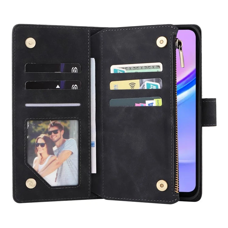 For Samsung Galaxy A16 5G Case Zipper Wallet Multiple Card Slots Leather Phone Cover