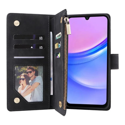 For Samsung Galaxy A16 5G Case Zipper Wallet Multiple Card Slots Leather Phone Cover