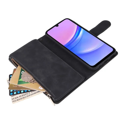 For Samsung Galaxy A16 5G Case Zipper Wallet Multiple Card Slots Leather Phone Cover
