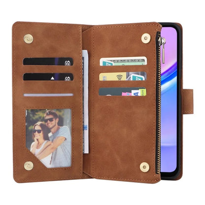 For Samsung Galaxy A16 5G Case Zipper Wallet Multiple Card Slots Leather Phone Cover