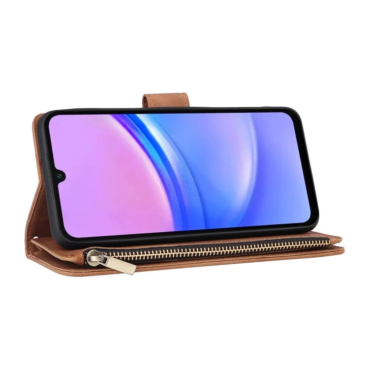 For Samsung Galaxy A16 5G Case Zipper Wallet Multiple Card Slots Leather Phone Cover