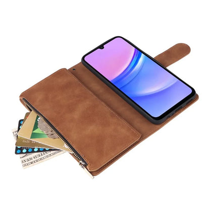 For Samsung Galaxy A16 5G Case Zipper Wallet Multiple Card Slots Leather Phone Cover