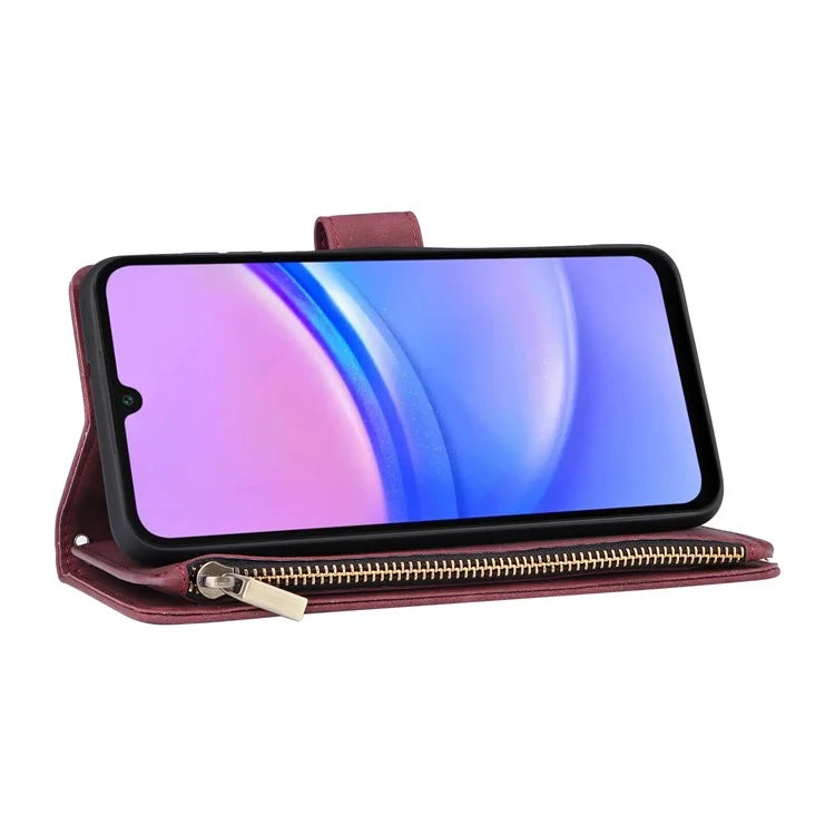 For Samsung Galaxy A16 5G Case Zipper Wallet Multiple Card Slots Leather Phone Cover
