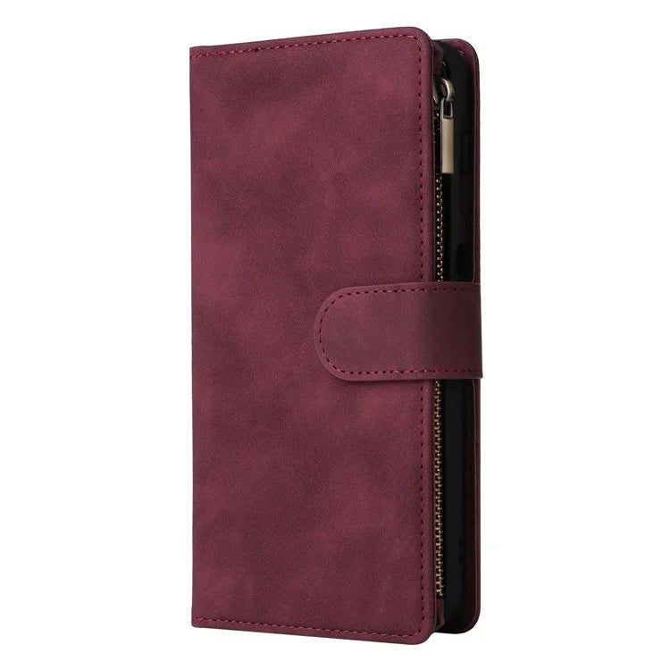 For Samsung Galaxy A16 5G Case Zipper Wallet Multiple Card Slots Leather Phone Cover