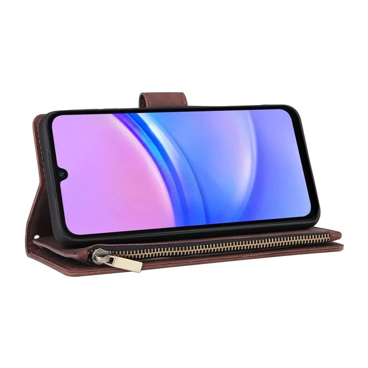 For Samsung Galaxy A16 5G Case Zipper Wallet Multiple Card Slots Leather Phone Cover