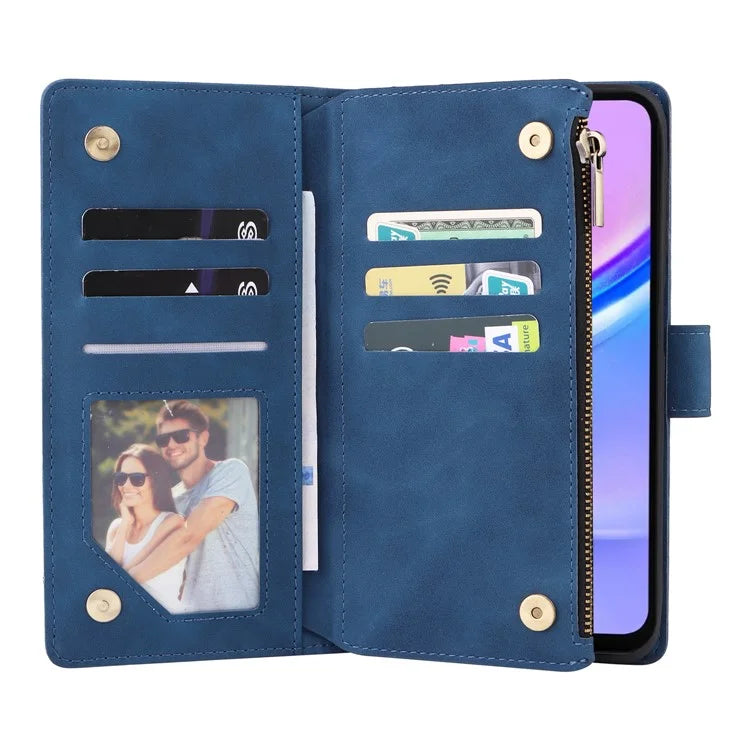 For Samsung Galaxy A16 5G Case Zipper Wallet Multiple Card Slots Leather Phone Cover